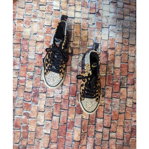 NWT Desigual Beta Animal Print High Top Leopard & Floral Trainers Size 7.5 - Picture 8 of 10